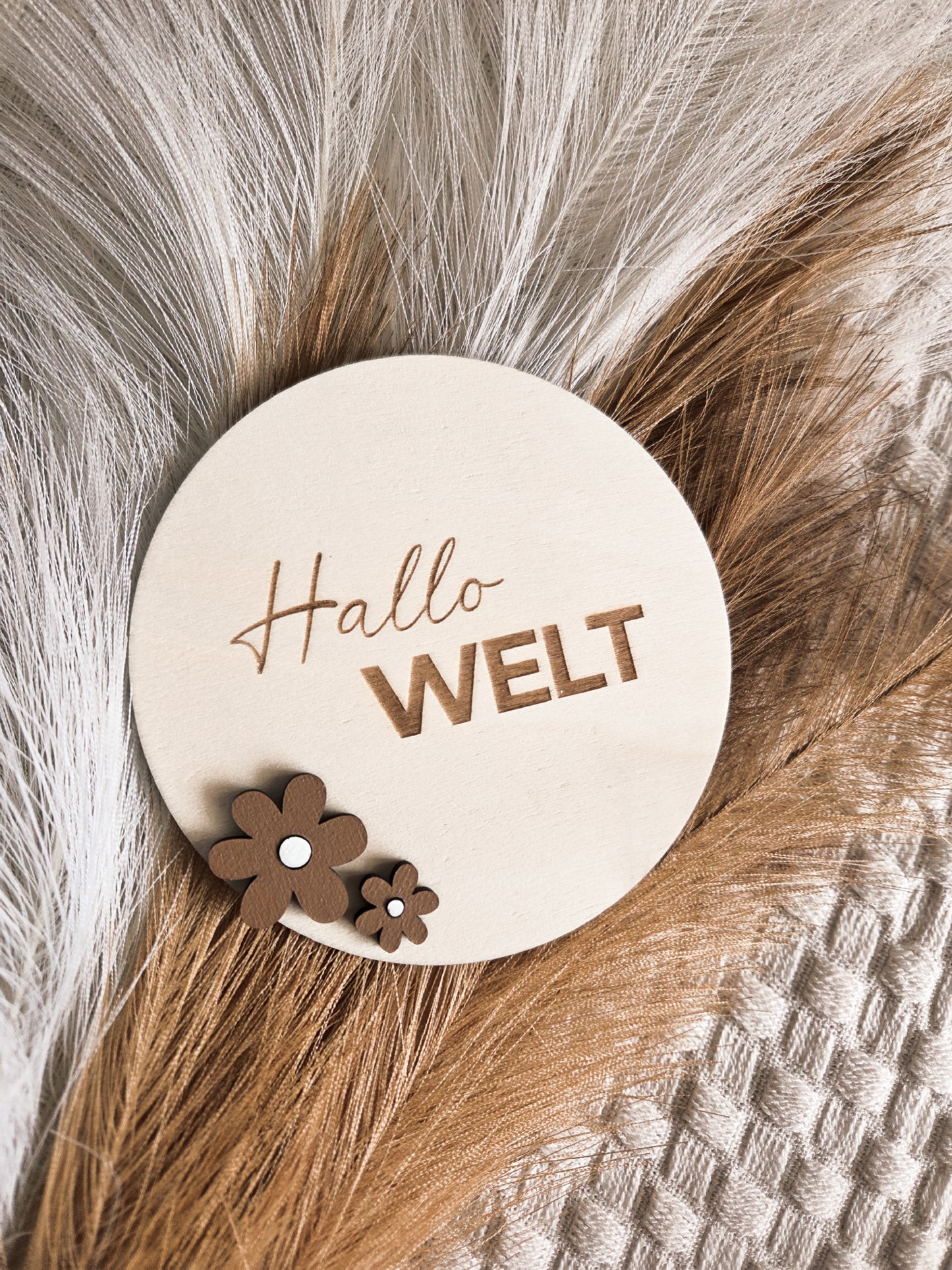 Hallo Welt Holzschild