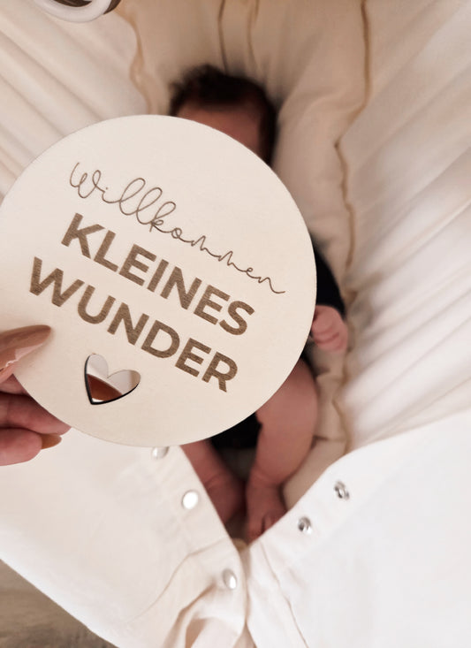 Willkommen kleines Wunder Holzschild