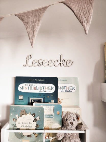 Holzschild „Leseecke“ – Wanddekoration aus Holz