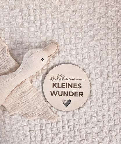 Willkommen kleines Wunder Holzschild