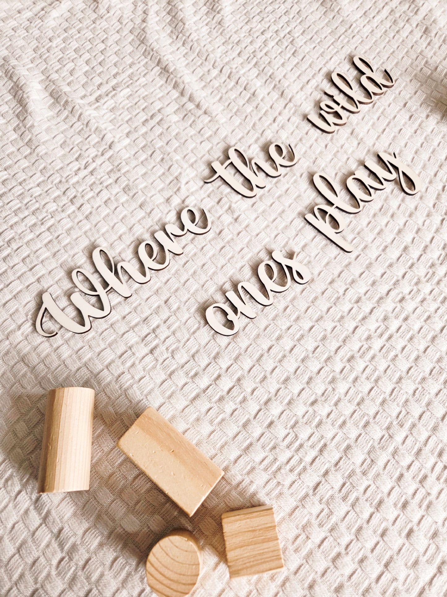 Holzschriftzug Kinderzimmer "Where the wild ones play"