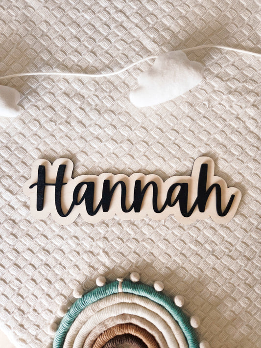 Holz Namensschild personalisiert Wanddeko