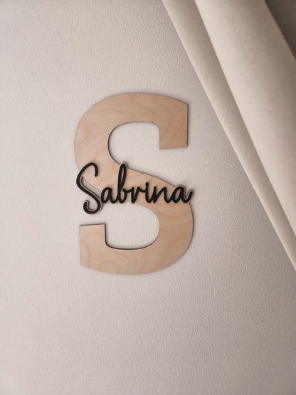 XXL Türschild aus Holz mit Namen – personalisiert