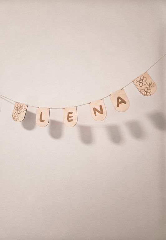 Kinderzimmer Wimpelkette personalisiert mit Namen