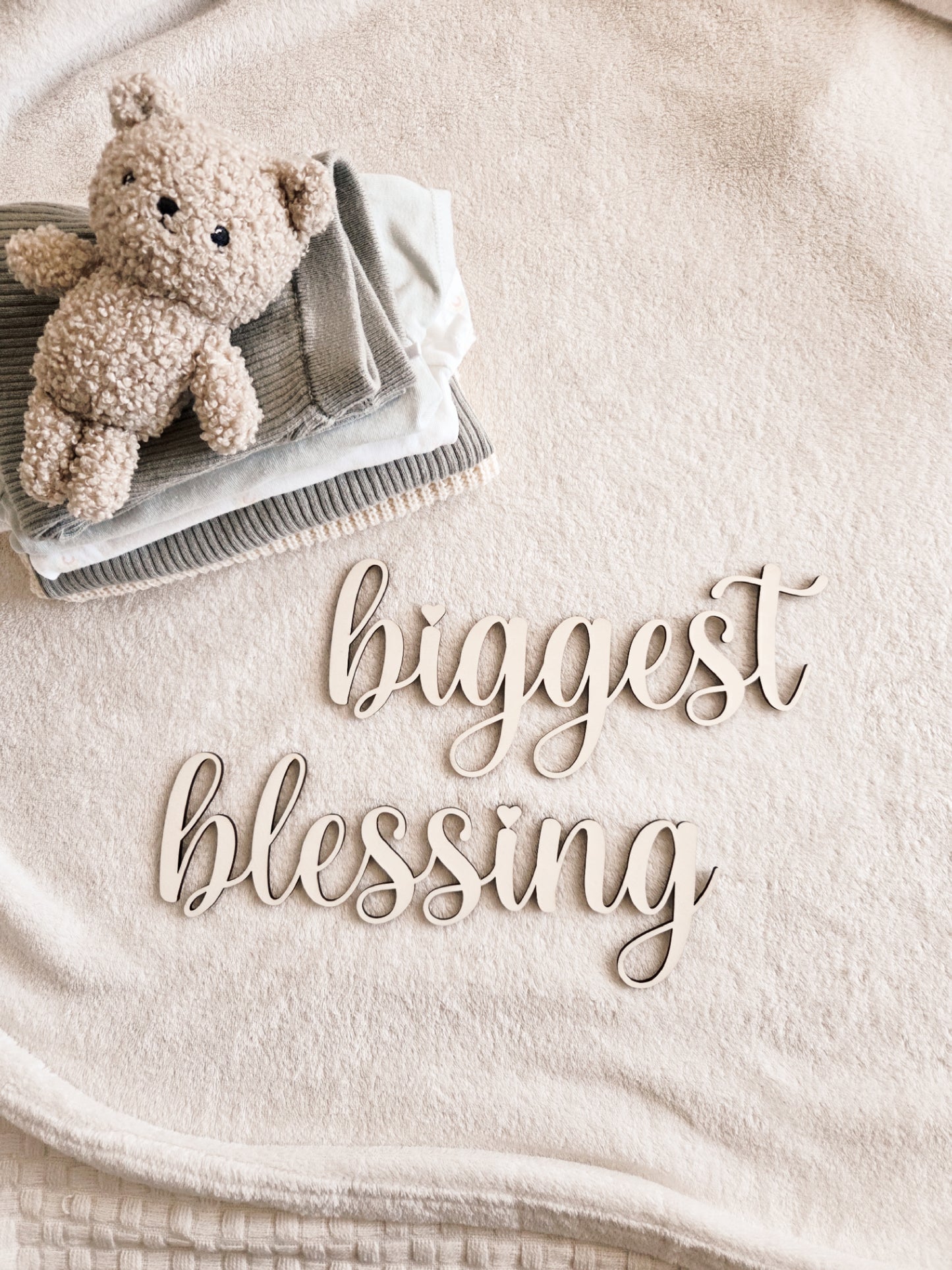 Wanddekoration Schriftzug " biggest blessing"
