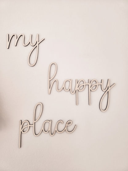 Wanddekoration Schriftzug  "my happy place"