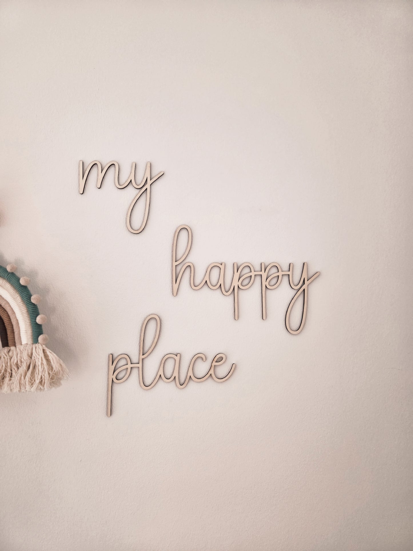 Wanddekoration Schriftzug  "my happy place"