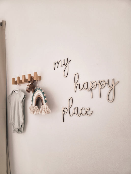 Wanddekoration Schriftzug  "my happy place"
