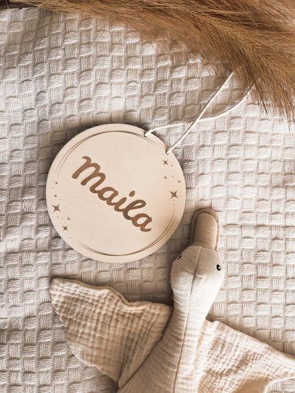 Personalisiertes Namensschild aus Holz