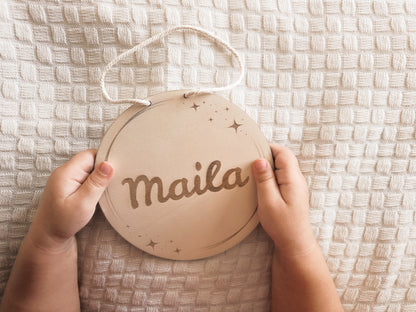 Personalisiertes Namensschild aus Holz