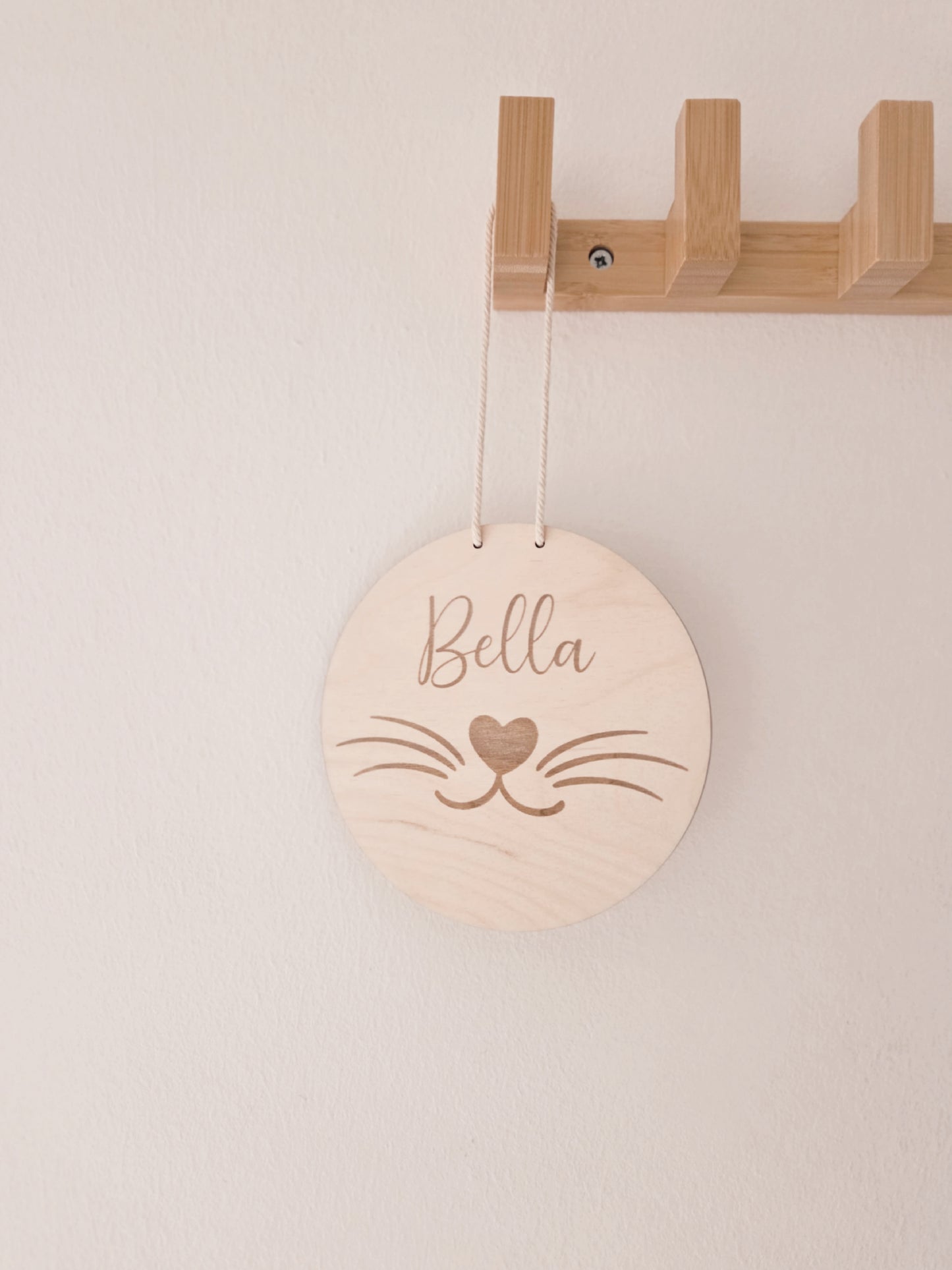 personalisiertes Holzschild Katze