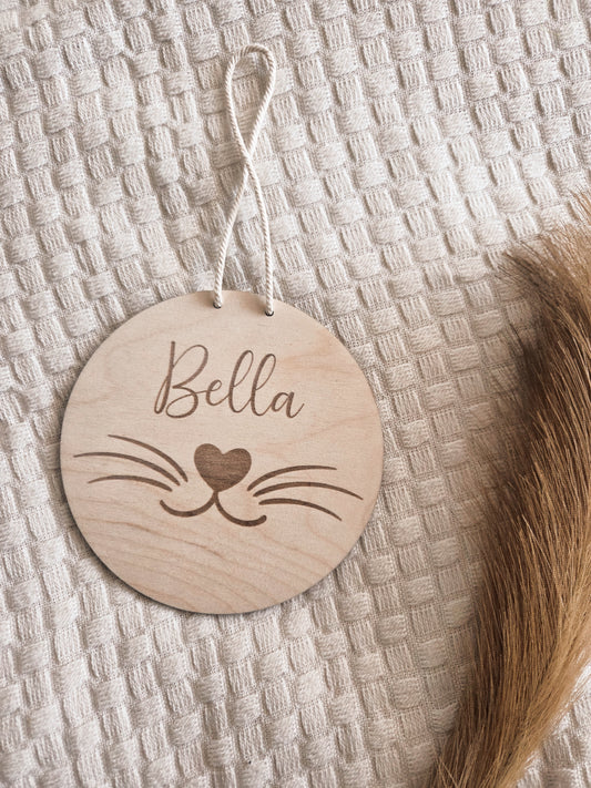 personalisiertes Holzschild Katze