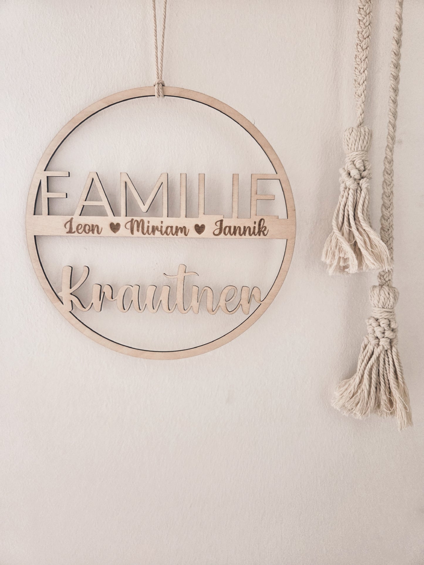 Familienschild Türschild aus Holz