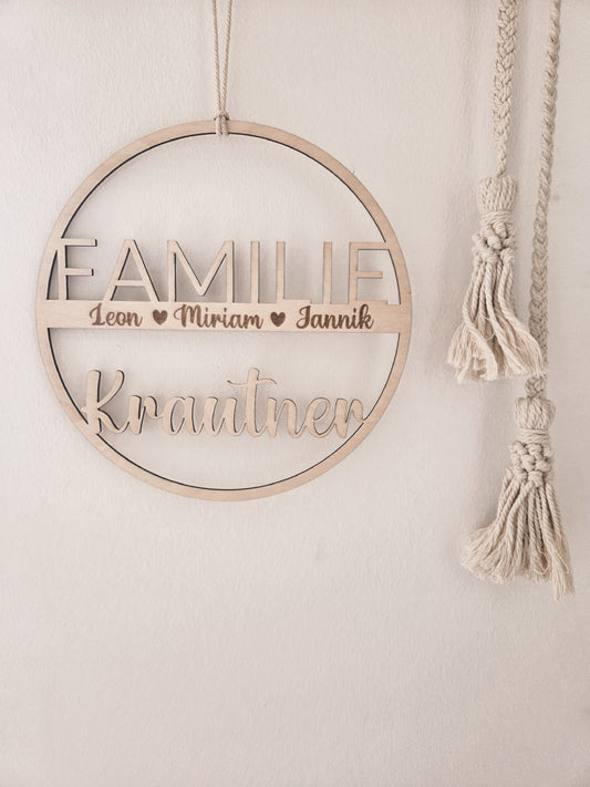Familienschild Türschild aus Holz