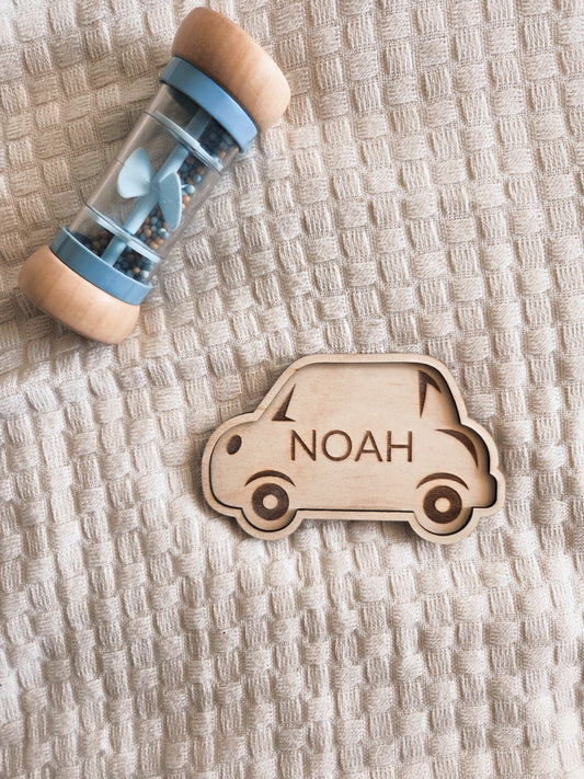 Personalisiertes Schild "Auto" mit Namen aus Holz