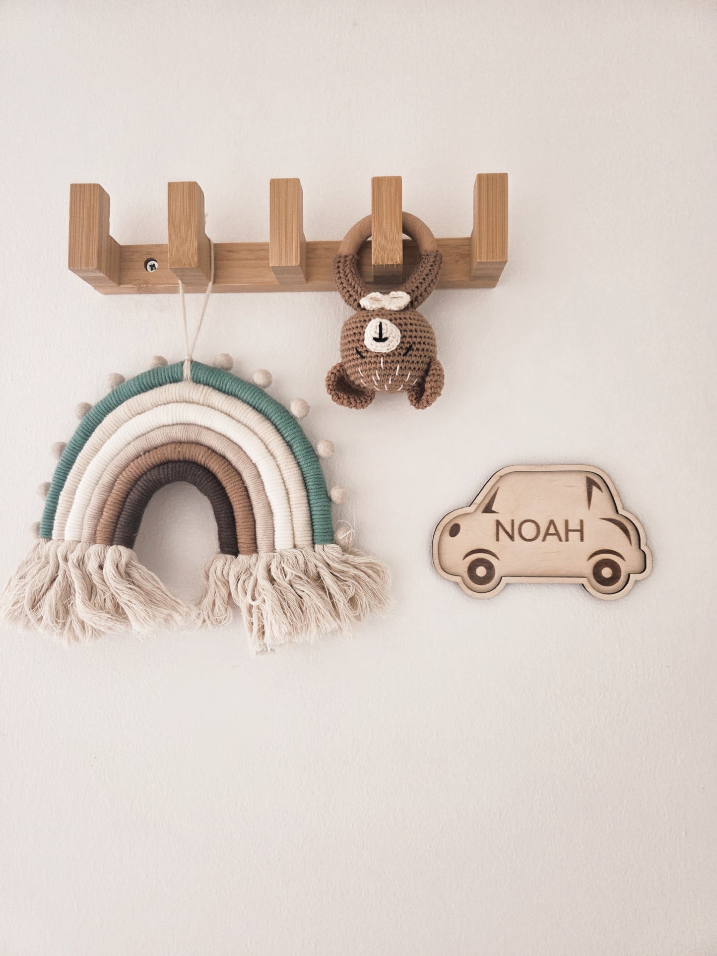 Personalisiertes Schild "Auto" mit Namen aus Holz