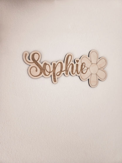Namensschild mit Blume