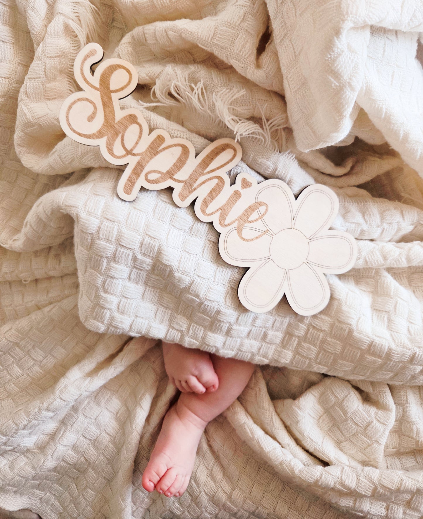 Namensschild mit Blume