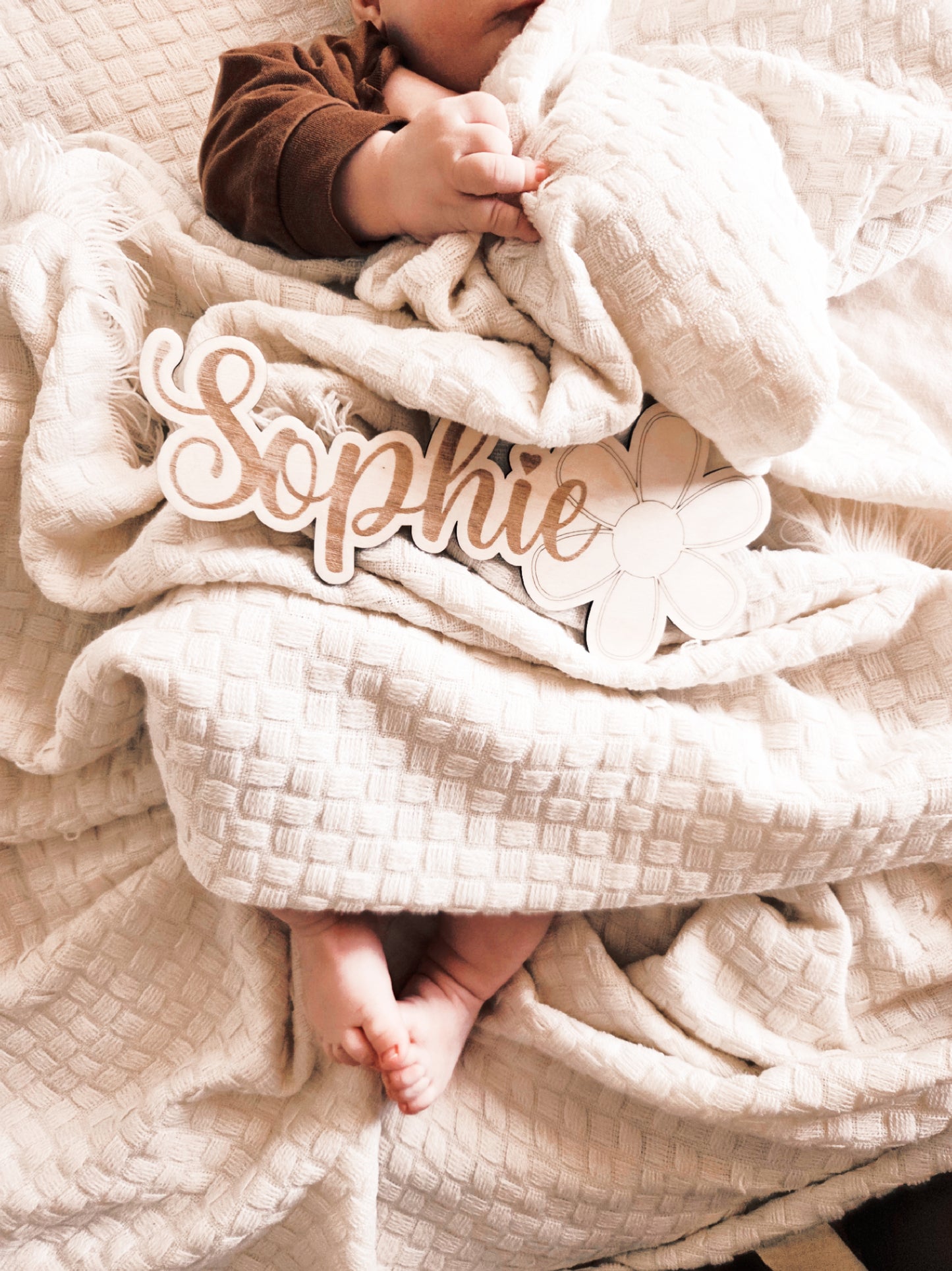 Namensschild mit Blume