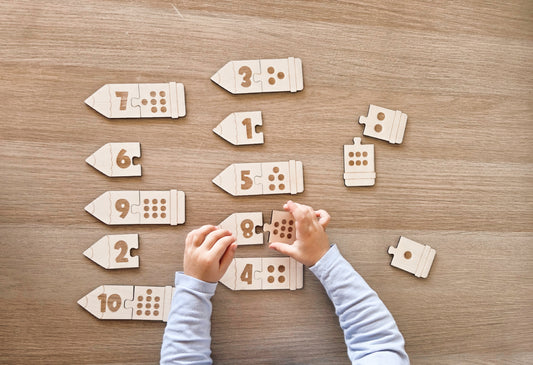 Zahlenpuzzle aus Holz