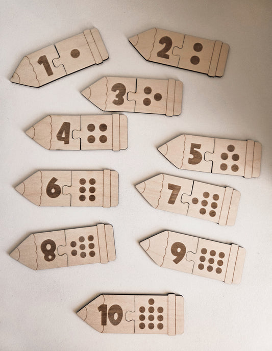 Zahlenpuzzle aus Holz