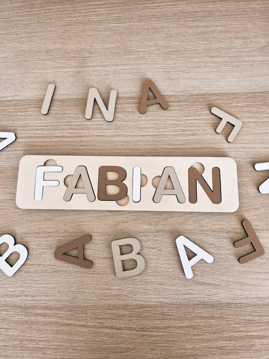 Namenschild Puzzle personalisiert aus Holz