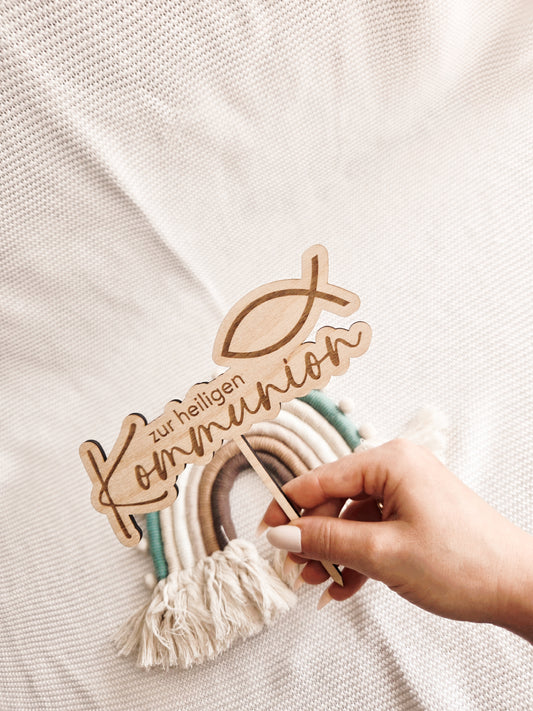 Caketopper Erstkommunion aus Holz