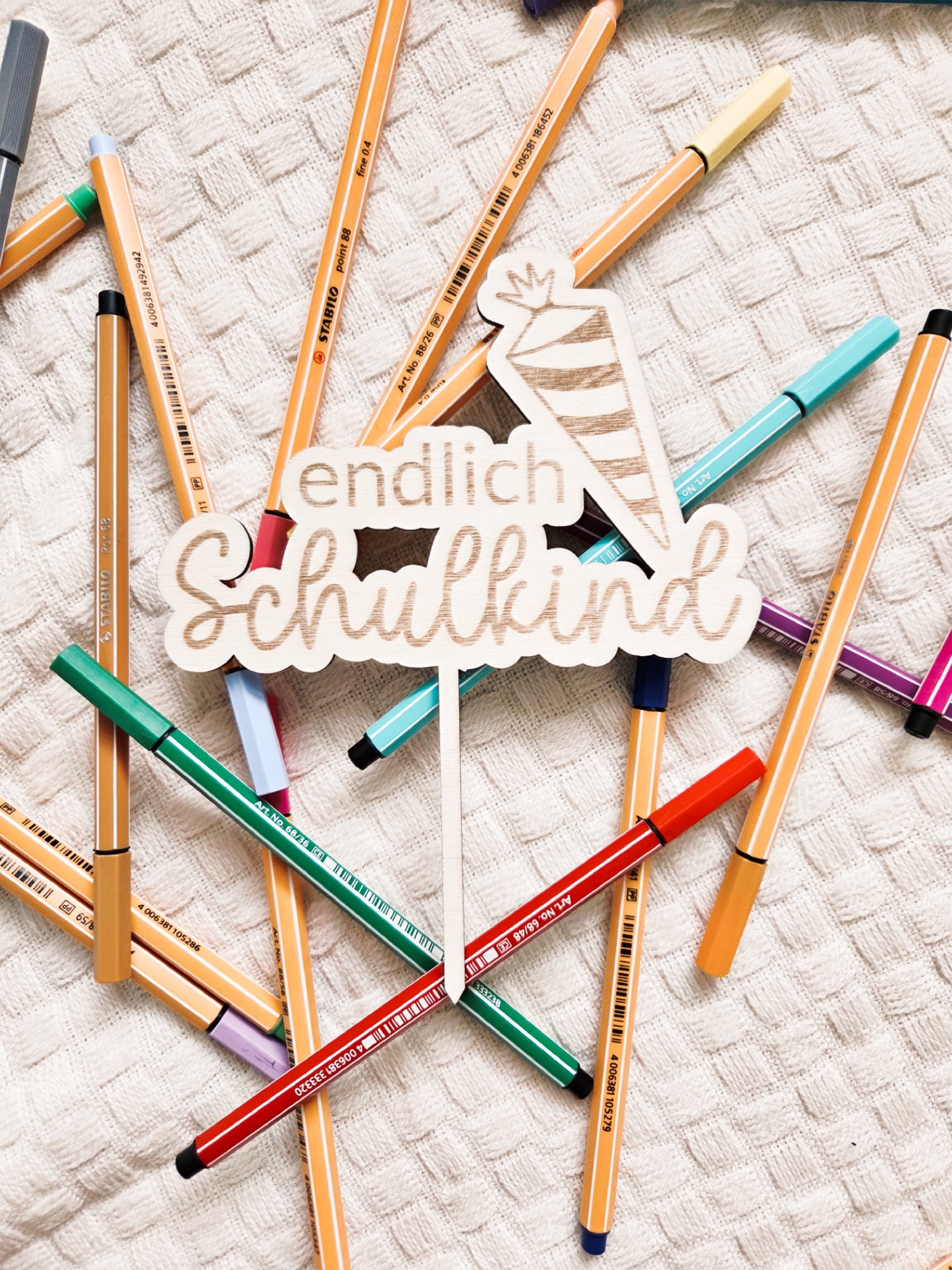 Einschulung Caketopper "endlich Schulkind"