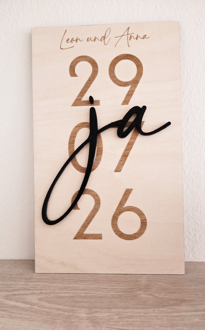 Holzschild Hochzeit personalisiert
