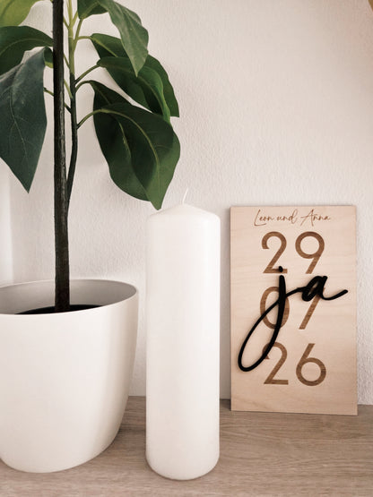 Holzschild Hochzeit personalisiert