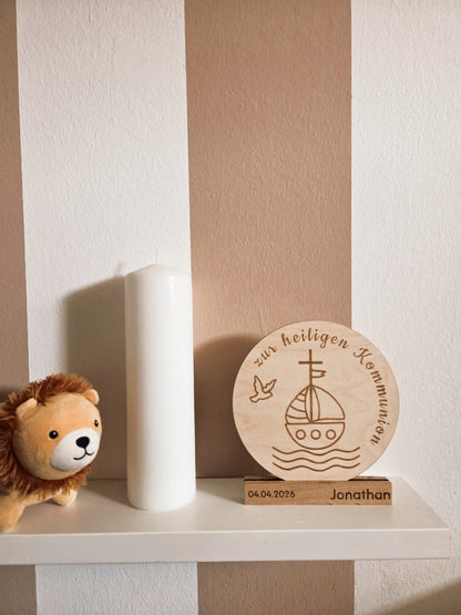 Kommunionsdeko aus Holz