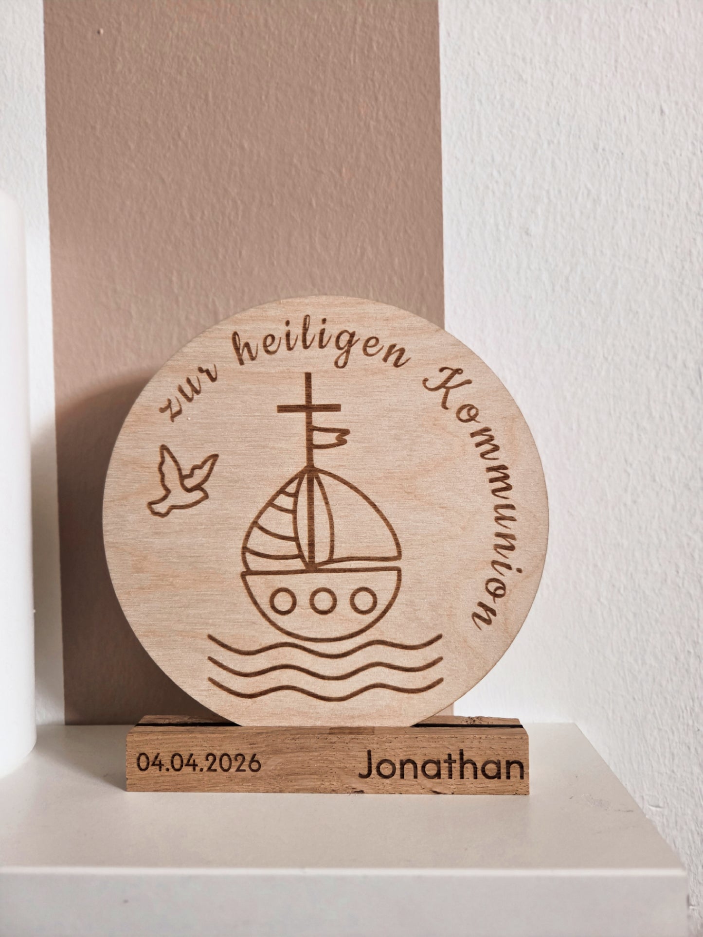 Kommunionsdeko aus Holz