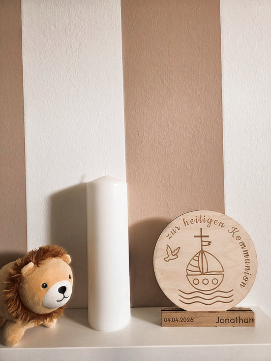 Kommunionsdeko aus Holz