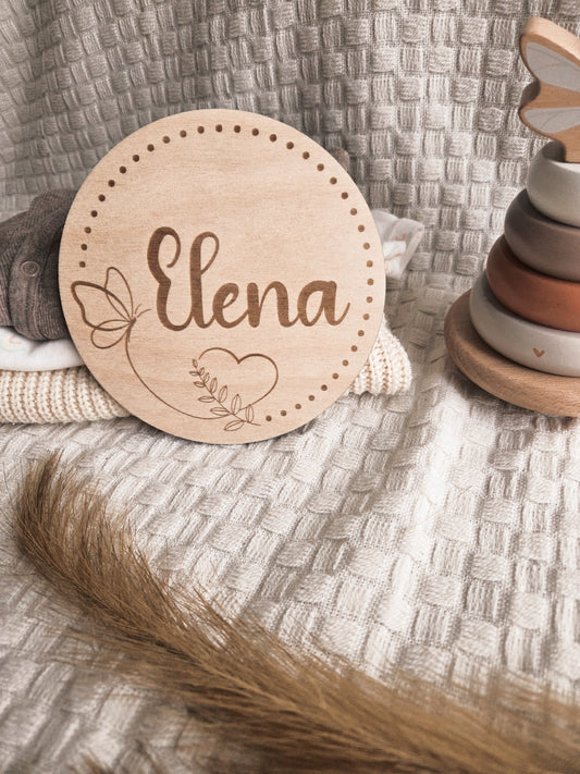 Personalisiertes Namensschild aus Holz