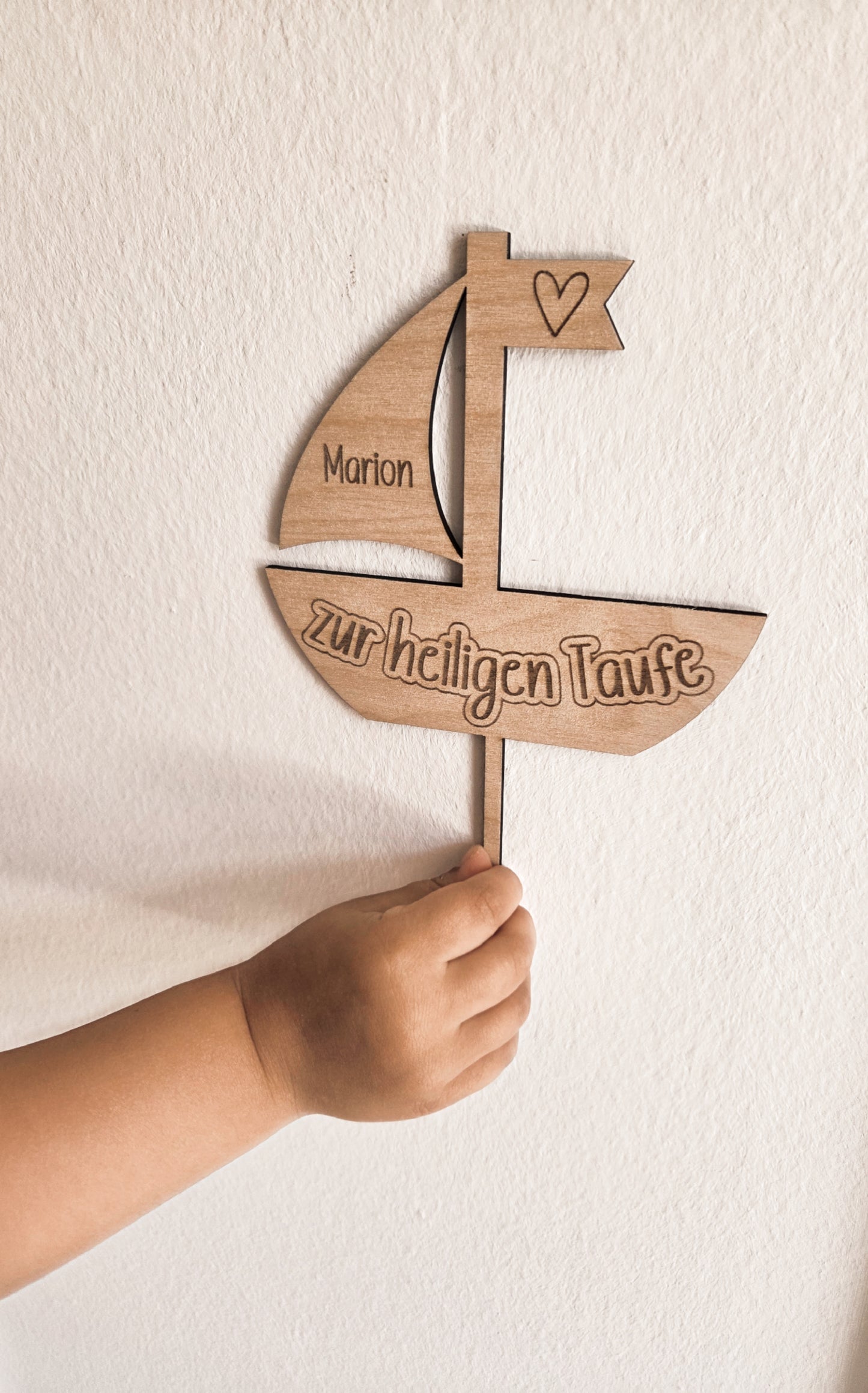 Caketopper Taufe aus Holz