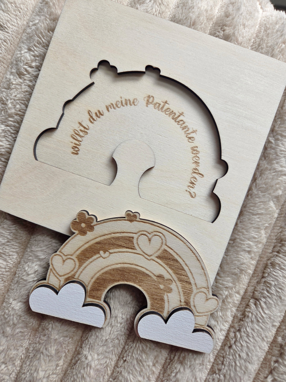 Patenfrage aus Holz – Willst du meine Patentante / mein Patenonkel werden? | Geschenk zur Patenanfrage