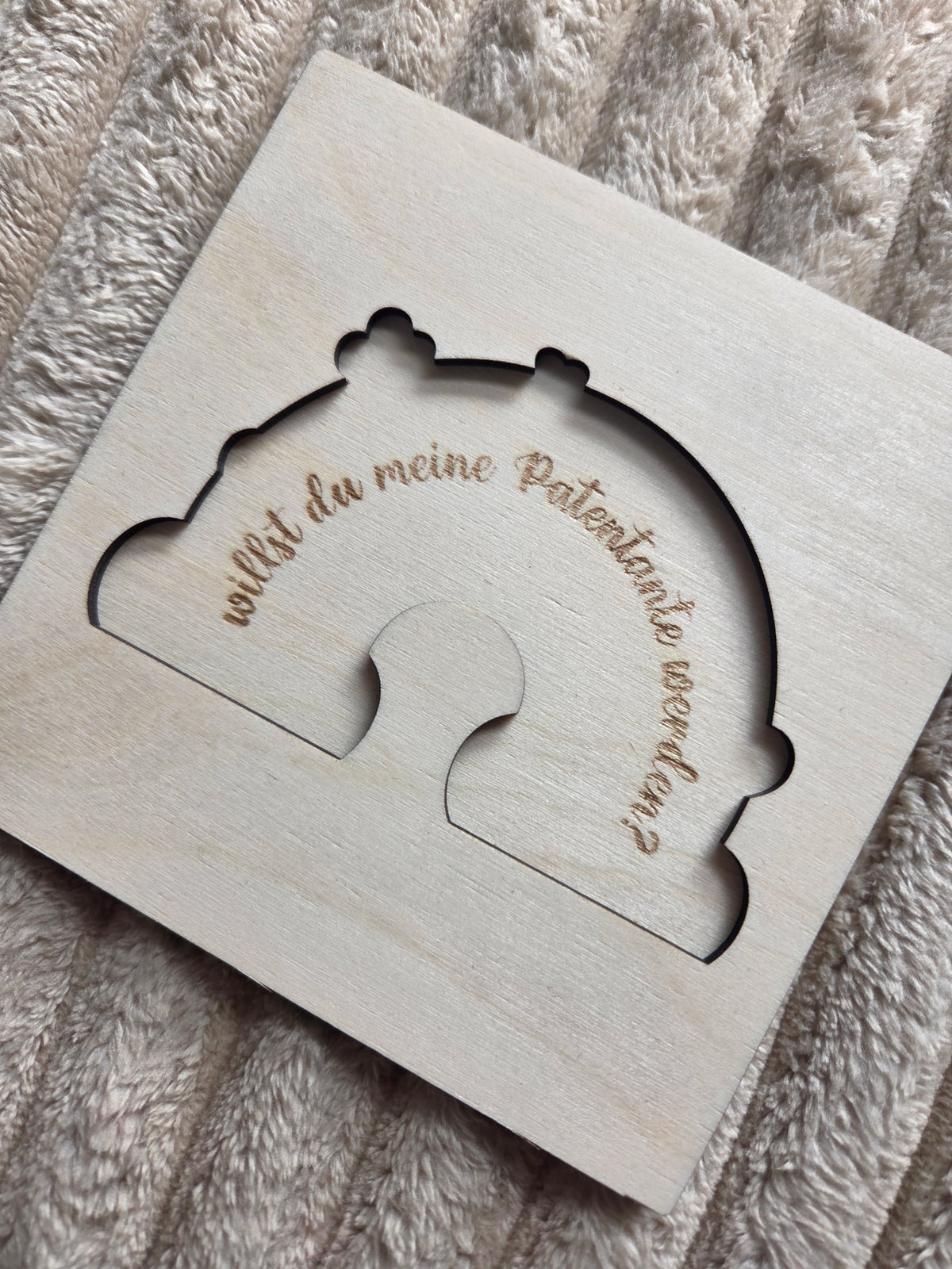 Patenfrage aus Holz – Willst du meine Patentante / mein Patenonkel werden? | Geschenk zur Patenanfrage