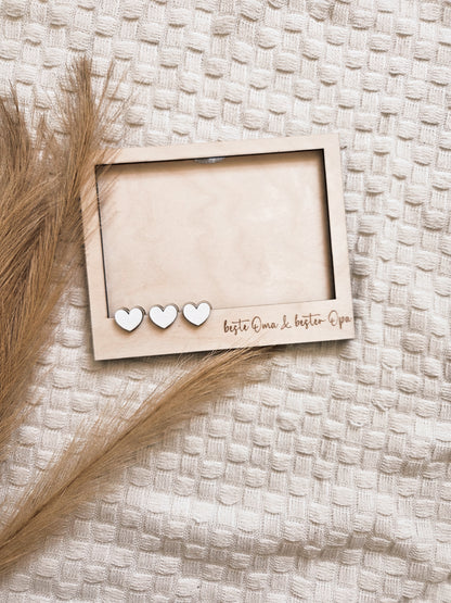 Bilderrahmen „Beste Oma & bester Opa“ aus Holz – liebevolles Geschenk für Großeltern
