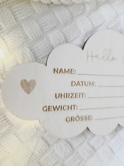 Meilensteinkarte aus Holz zum Ausfüllen