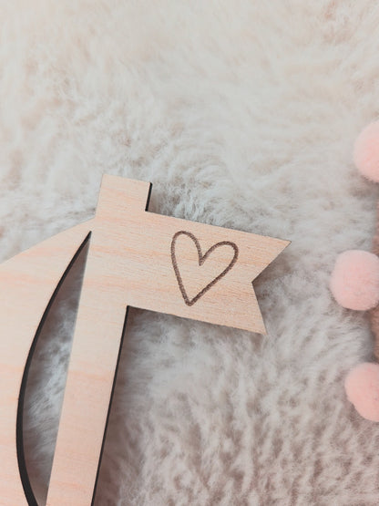 Caketopper Taufe aus Holz