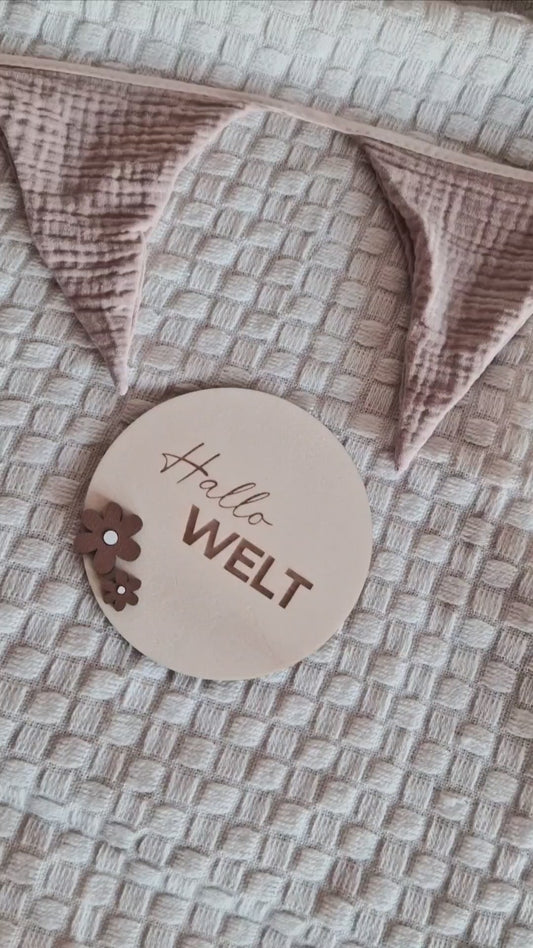 Hallo Welt Holzschild