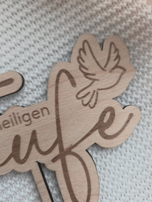Caketopper Taufe aus Holz