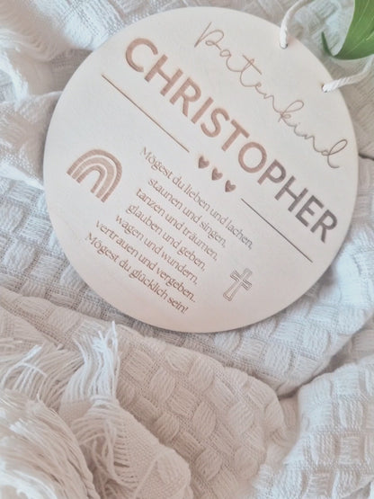 Patenschild personalisiert mit Namen