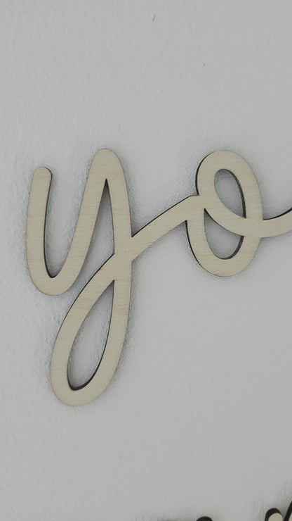 Schriftzug "follow your dreams" aus Holz