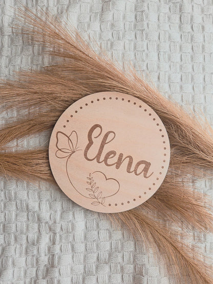 Personalisiertes Namensschild aus Holz