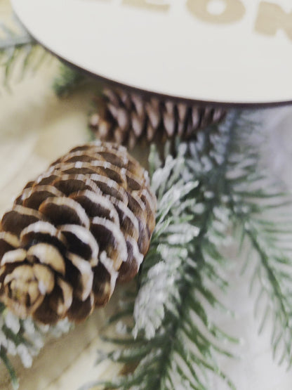 Weihnachtsschild aus Holz personalisiert Namen