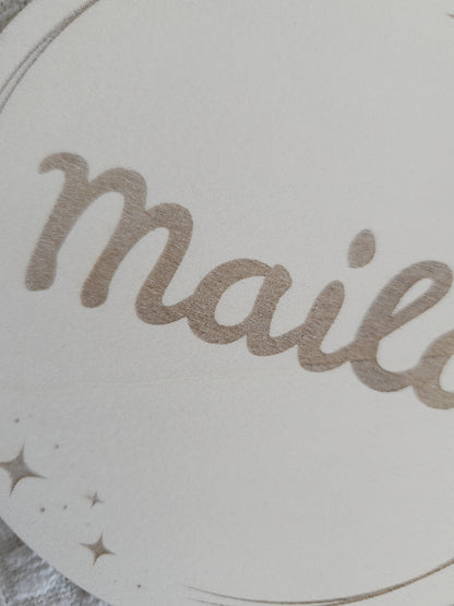 Personalisiertes Namensschild aus Holz