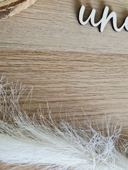 unendlich geliebt Schriftzug aus Holz